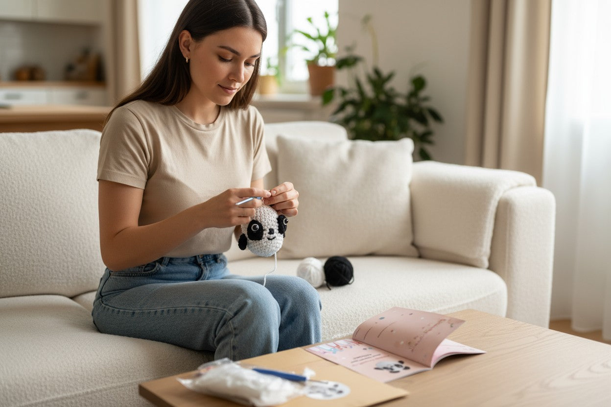 Kit Amigurumi Panda – Crochet Facile Débutants JOY!