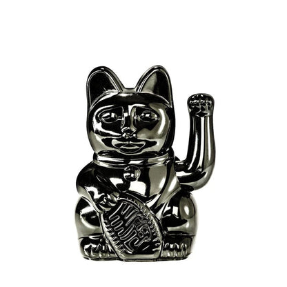 Statuette chat porte-bonheur Maneki-Neko noir glossy Donkey – vue avant