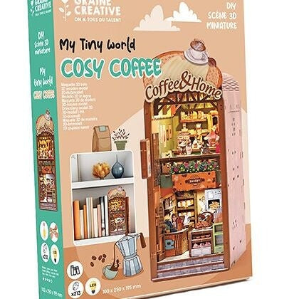 Maquette 3D Bois Cosy Coffee – Café Miniature Lumineux DIY Graine Créative GRAINE CREATIVE