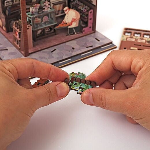 Maquette 3D Bois Vitrine Bakehouse – Boulangerie Miniature Lumineuse DIY GRAINE CREATIVE