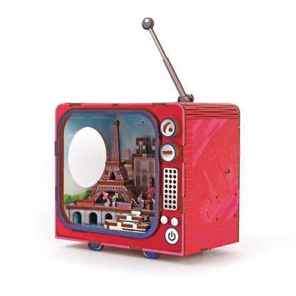 Maquette 3D Bois TV Paris – Mini TV Lumineuse Parisienne à Construire GRAINE CREATIVE