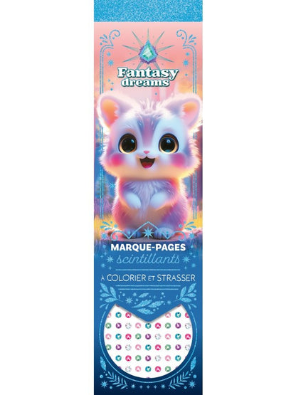 Kit Marque-pages à Strasser et à Colorier Bleu avec strass