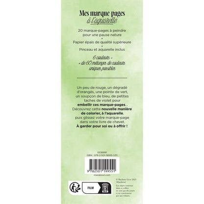 Marque-pages à l’aquarelle Fleurs des champs – Kit créatif peinture nature Editions Marabout
