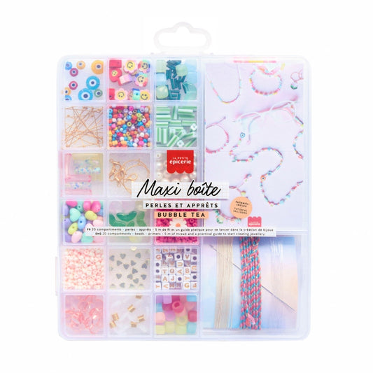 Maxi Boîte de Perles Bubble Tea – Kit Bijoux DIY Colorés 20 compartiments LA PETITE EPICERIE