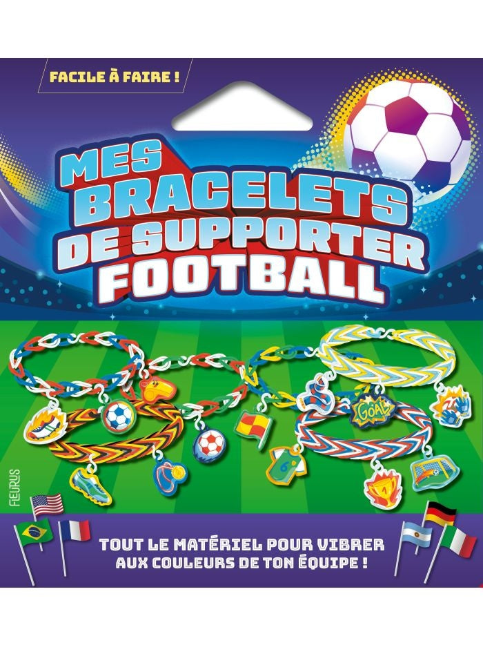 Kit créatif Mes Bracelets de Supporter Football avec élastiques et pendentifs