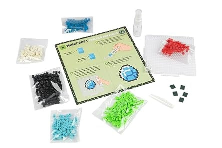 Perles à Eau Pixels Minecraft – Kit Créatif 6 Modèles avec Plus de 600 Perles Edition Fleurus