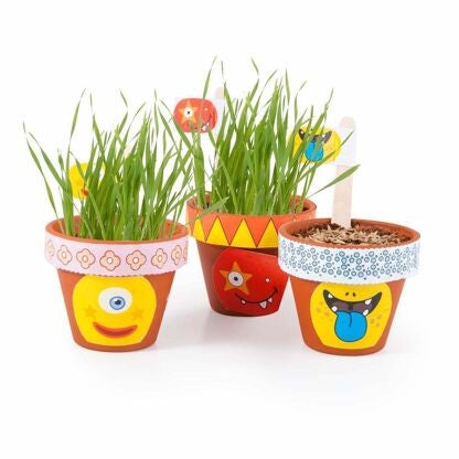 Coffret Anniversaire – 8 Petits Pots Monstres à Faire Pousser | Atelier Jardinage Enfant Radis et Capucine