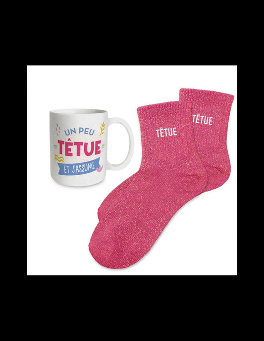 Coffret Cadeau Têtue – Mug & Chaussettes Pailletées Humoristiques JOY!