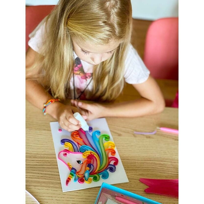 Coffret Quilling Licorne BOX CANDIY® – Kit Créatif Papier Enfant DIY dès 6 ans BoxCanDIY