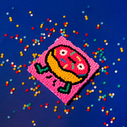 Kit tableau pompons Donut – Plus de 500 pompons colorés – Activité créative dès 6 ans omy