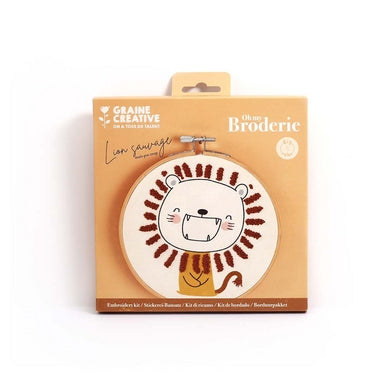 Kit de broderie partielle Lion sauvage GRAINE CREATIVE