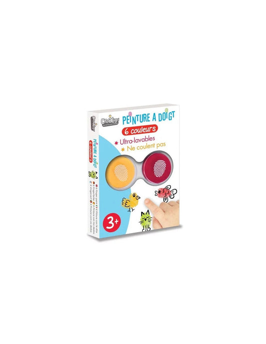 Pack 6 encreurs à doigt lavables – Activité sensorielle enfant 3 ans+ – CréaLign Créa lign
