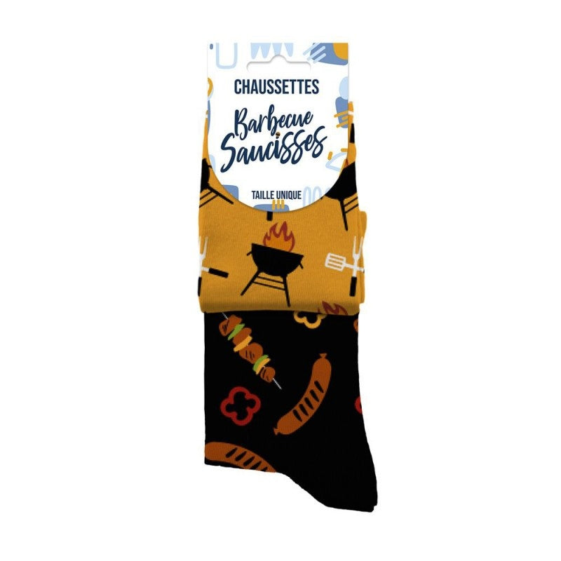 Chaussettes Humoristiques Barbecue / Saucisses – Plats & Boissons Mythiques JOY!