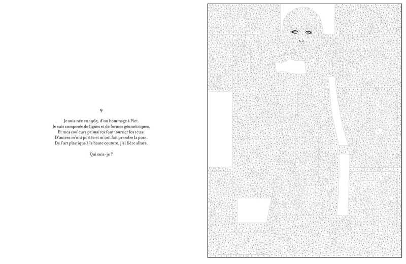 Pages intérieures du livre avec looks mode à colorier