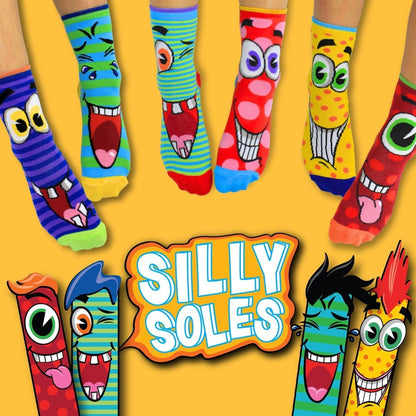 SILLY SOLES – Coffret 6 Chaussettes Dépareillées Enfant | United Oddsocks | Taille 34-38 United Oddsocks
