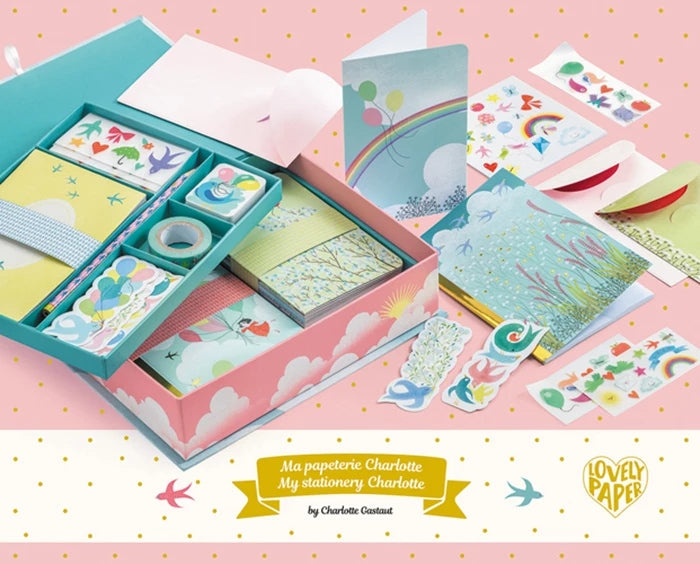 Coffret Papeterie Box Charlotte Djeco de la collection Lovely Paper