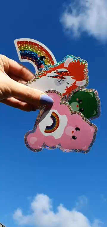 Autocollant pailleté Care Bear avec arc-en-ciel Studio Inktvis B.V.