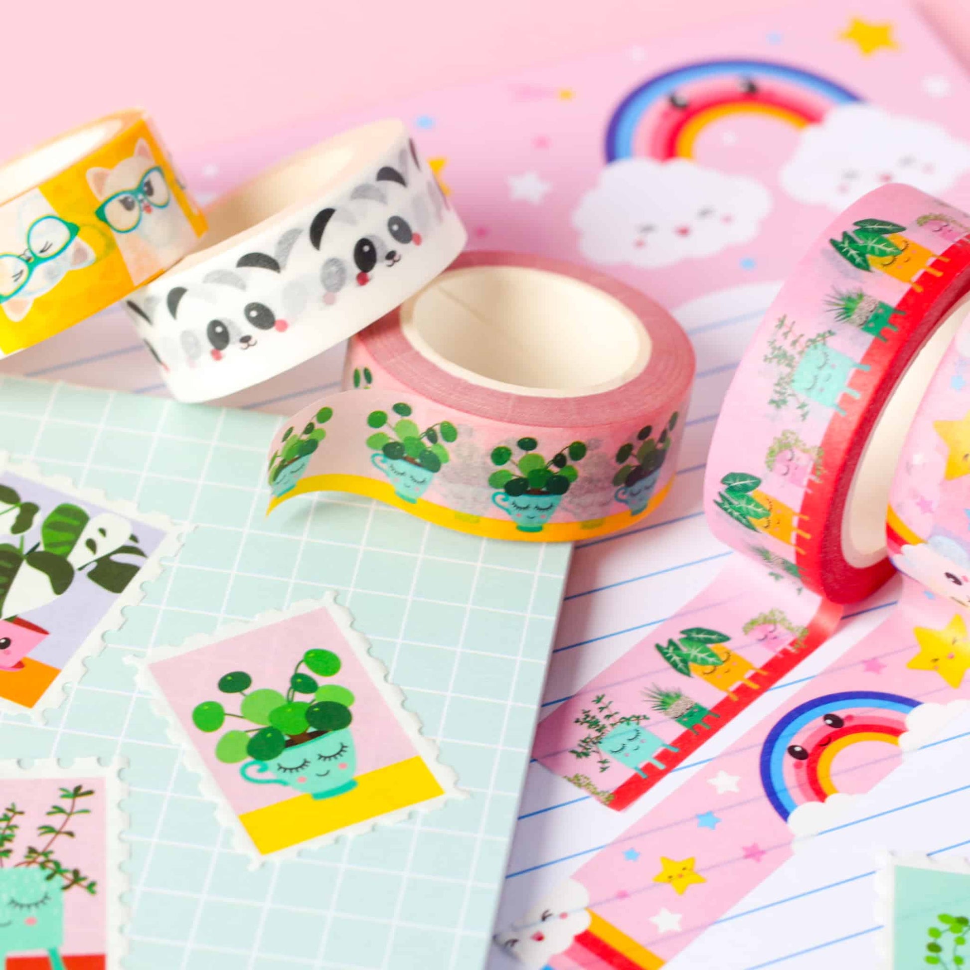 Washi Tape Arc-en-Ciel Nuage – Ruban Adhésif Kawaii Bullet Journal Studio Inktvis B.V.