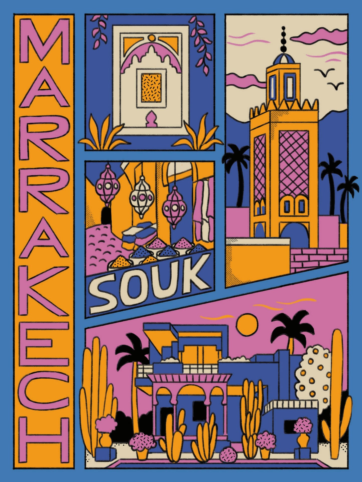 Affiches à colorier inspirées de Paris New York Tokyo Séoul et Marrakech