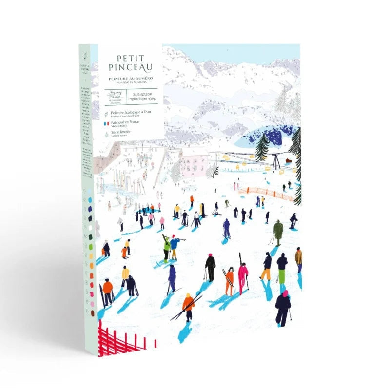 Coffret peinture au numéro Skiing Among Mountains illustré par Katie Smith