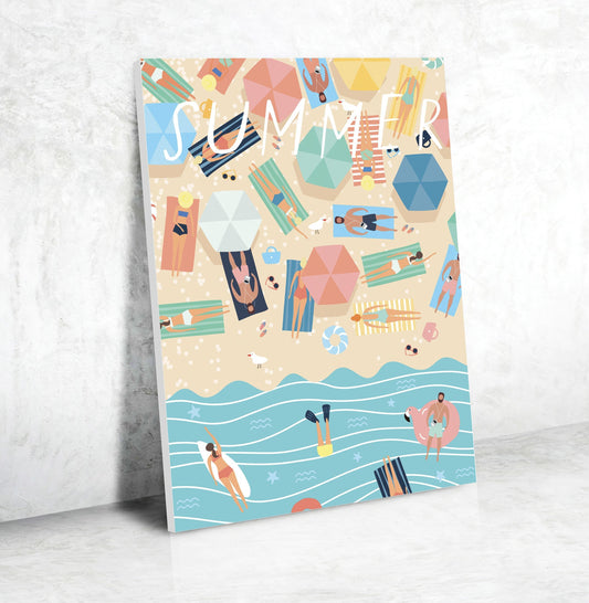 Coffret peinture au numéro motif plage bord de mer