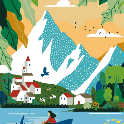 Peinture au Numéro Évasion Alpine – Tableau Créatif 30 x 40 cm GRAINE CREATIVE