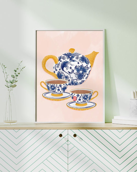 Peinture par numéros "L'Heure du Thé" | Toile tendue 20x30 cm JOY!