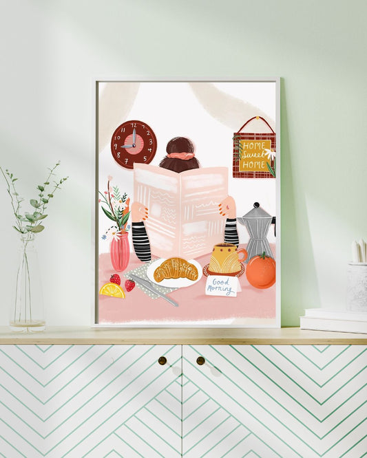 Peinture par numéros Joy! - "Petit Déj' Douillet" | Toile tendue 20x30 cm JOY!