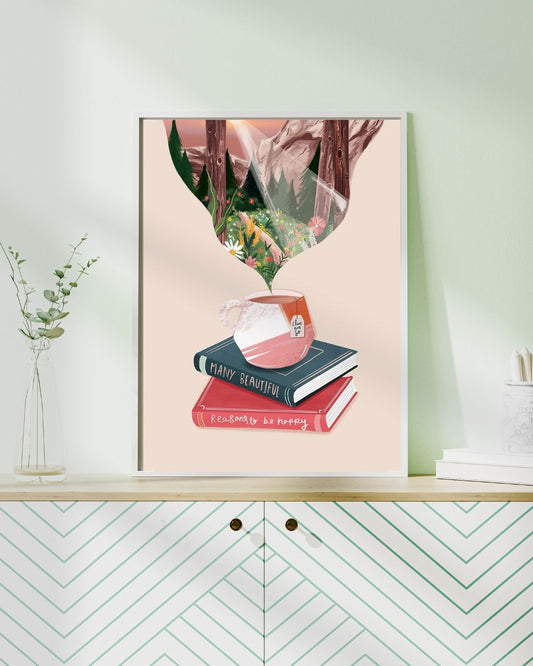 Peinture par numéros "Évasion au Fil des Pages" | Toile tendue 20x30 cm JOY!
