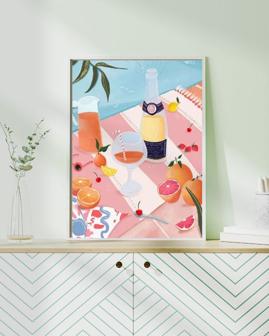 Peinture par numéros "Brunch d’Été au Bord de l’Eau" | Toile tendue 20x30 cm JOY!