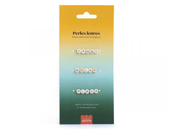 Perles lettres Vamos A La Playa pour bracelet personnalisé DIY