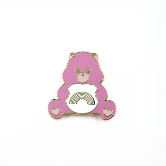 Pin’s Care Bears Arc-en-ciel – Bisounours rose envoyant des arcs-en-ciel studio inktvis