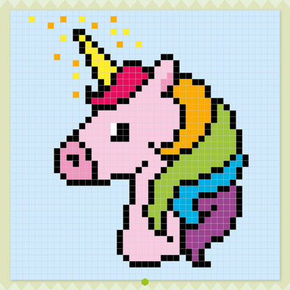 Dessin de dragon en pixels à reproduire et colorier sur une grille