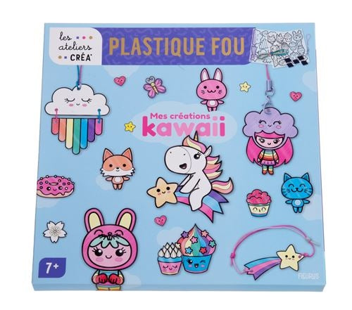 Plastique Fou Mes Créations Kawaii – Kit Créatif Bijoux, Grigris & Aimants Edition Fleurus