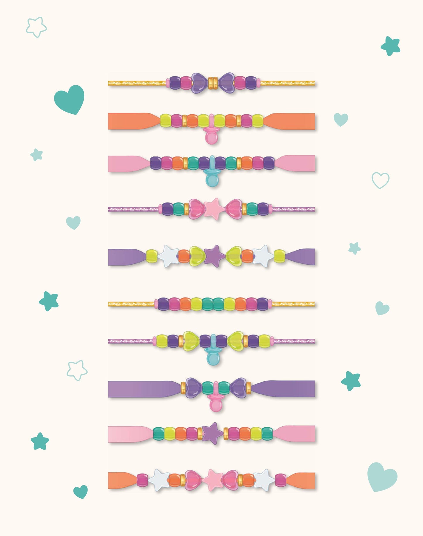 Assortiment de plus de 50 perles et breloques pour personnaliser des bracelets