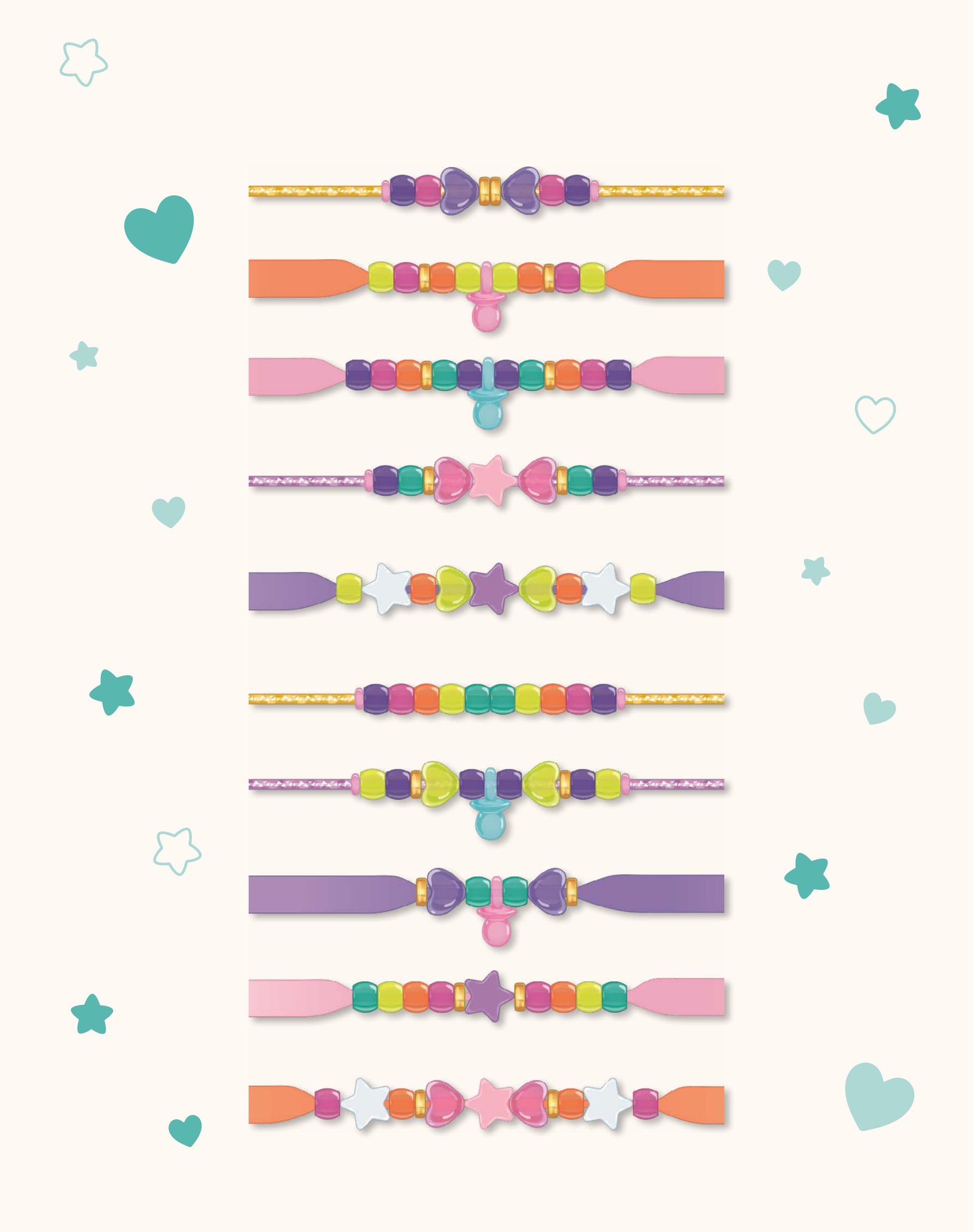 Assortiment de plus de 50 perles et breloques pour personnaliser des bracelets