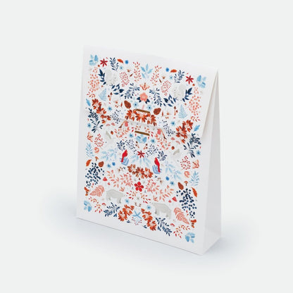 Pochette cadeau White Winter taille Small motif hiver blanc et coloré