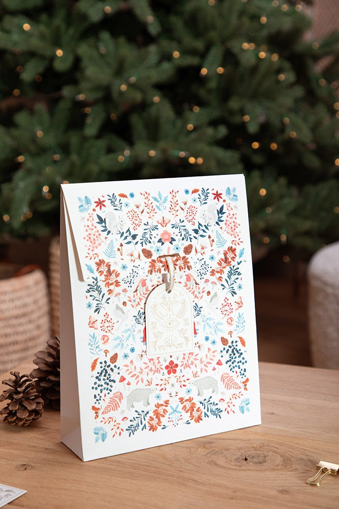 Pochette White Winter utilisée pour des cadeaux de Noël ou d’hiver