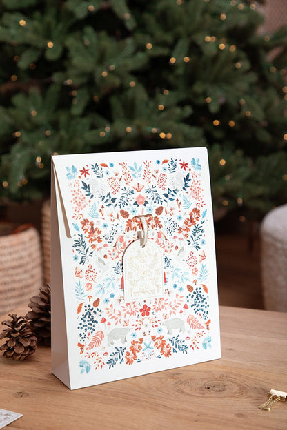 Pochette White Winter utilisée pour des cadeaux de Noël ou d’hiver