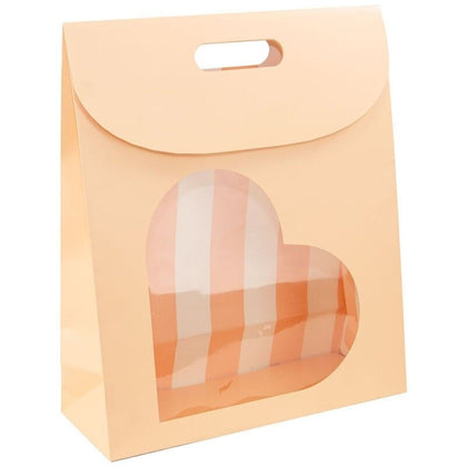 Pochette cadeau carton fenêtre cœur – Box cadeau | Joy Cadeaux 32x12x38cm JOY!