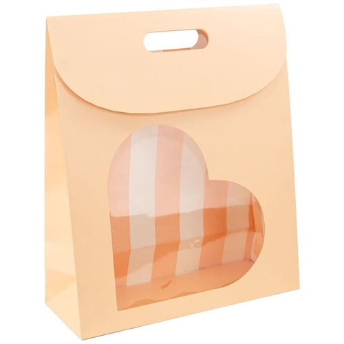 Pochette cadeau carton fenêtre cœur – Box cadeau | Joy Cadeaux 32x12x38cm JOY!