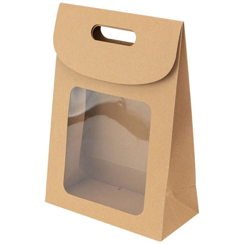 Pochette cadeau kraft avec fenêtre – Emballage cadeau | Joy Cadeaux 19 x 9 x 27 cm JOY!