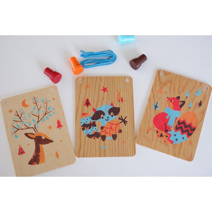Tampographie bois animaux forêt – Coffret créatif enfant 5 ans+ Créa lign