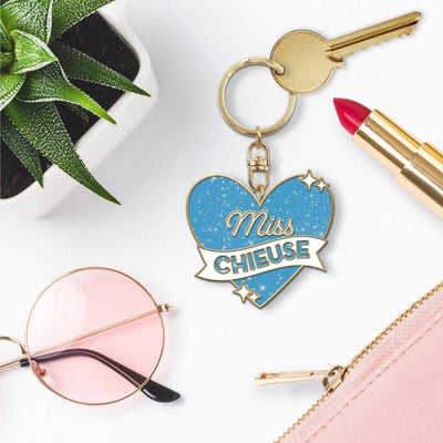 Porte-Clés Paillettes Miss Chieuse – Cadeau Femme Humoristique JOY!