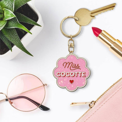 Porte-Clés Paillettes Miss Cocotte – Cadeau Femme Fun & Brillant JOY!