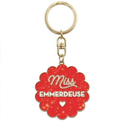 Porte-Clés Paillettes Miss Emmerdeuse – Cadeau Femme Humoristique JOY!