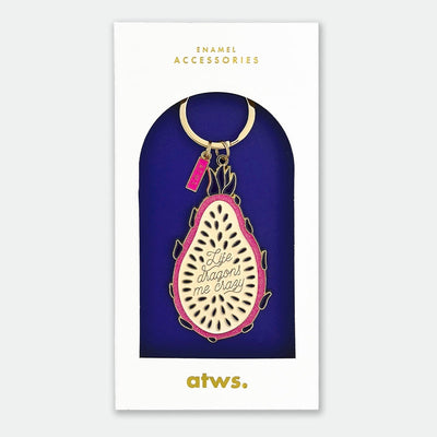 Porte-clés Dragon Fruit en émail doré – accessoire tropical fun All the ways to say