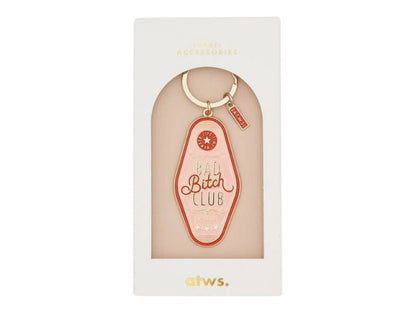 Porte-clés Motel Bad Bitch Club en émail doré – accessoire rétro All the ways to say