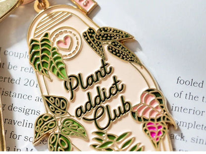 Porte-clés Motel Plant Addict en émail doré – accessoire plantes All the ways to say