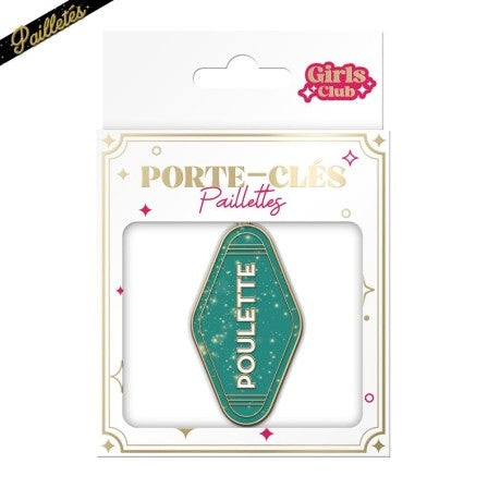 Porte-clés paillettes Poulette – Porte-clés rétro humoristique | Joy Cadeaux JOY!